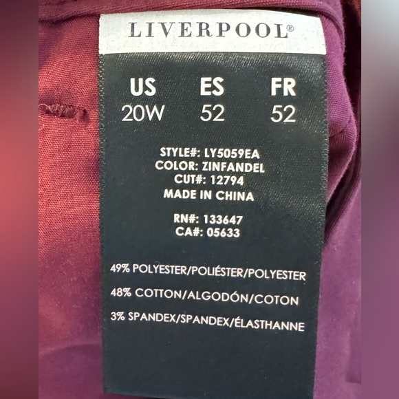 NWOT Liverpool Phillip straight leg pants - Picture 8 of 11